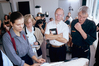 Diplompräsentation Katja Schimmelpfennig, Diplomandin und Prüfungskommission, 1995