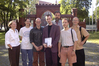 Diplompräsentation, Ole Bader (m.) mit Team der FH Brandenburg, 1999   